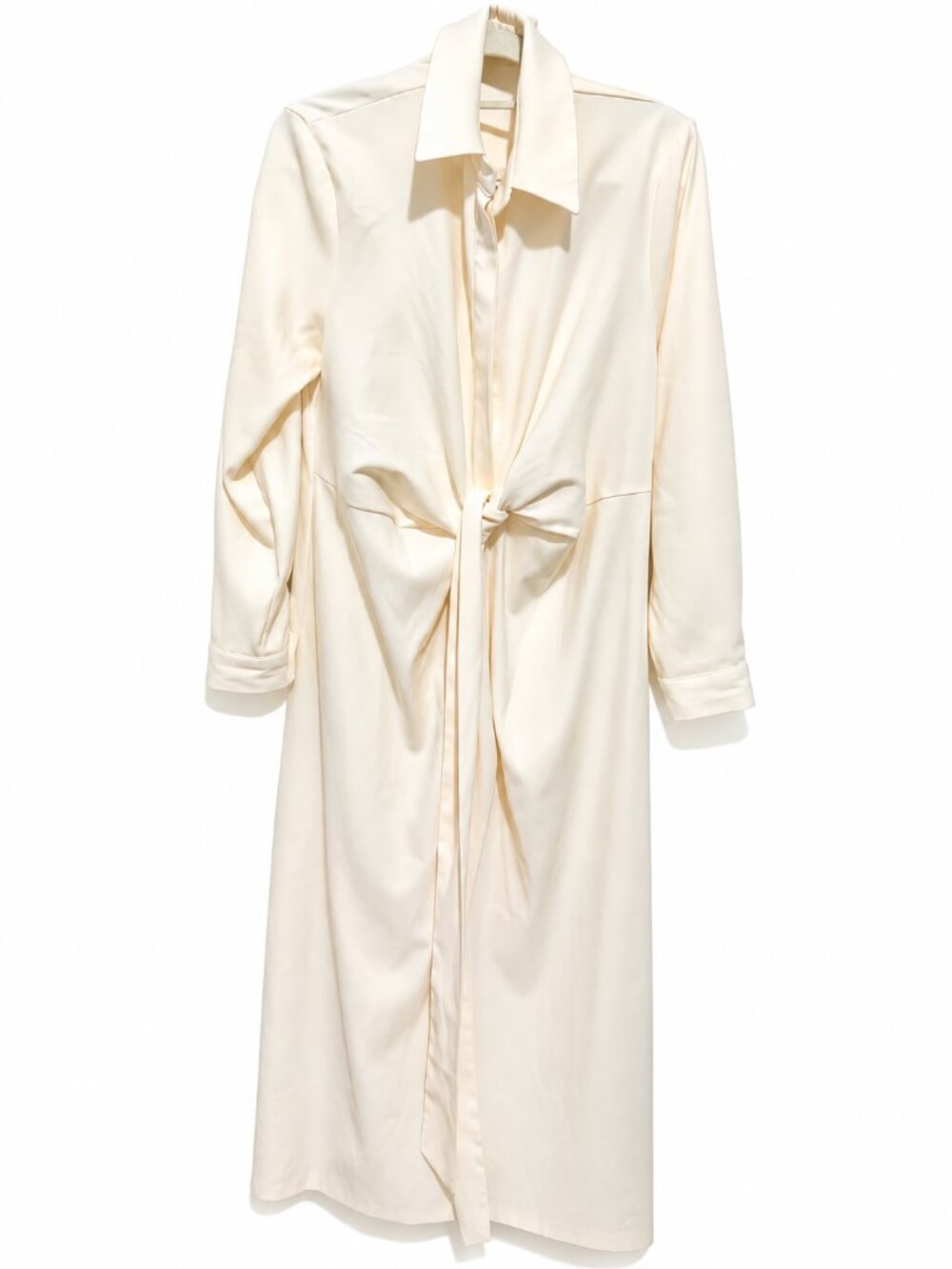 NWOT Cream Knot-Front Long Sleep Shirt